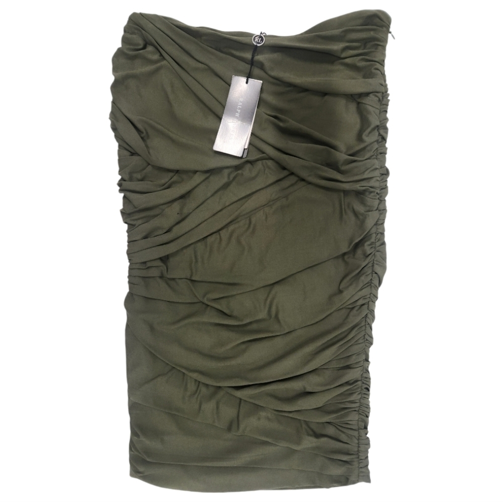 NWT Ralph Lauren Black Label Green Ruched Pencil Skirt Size 6  $855 - Picture 3 of 11